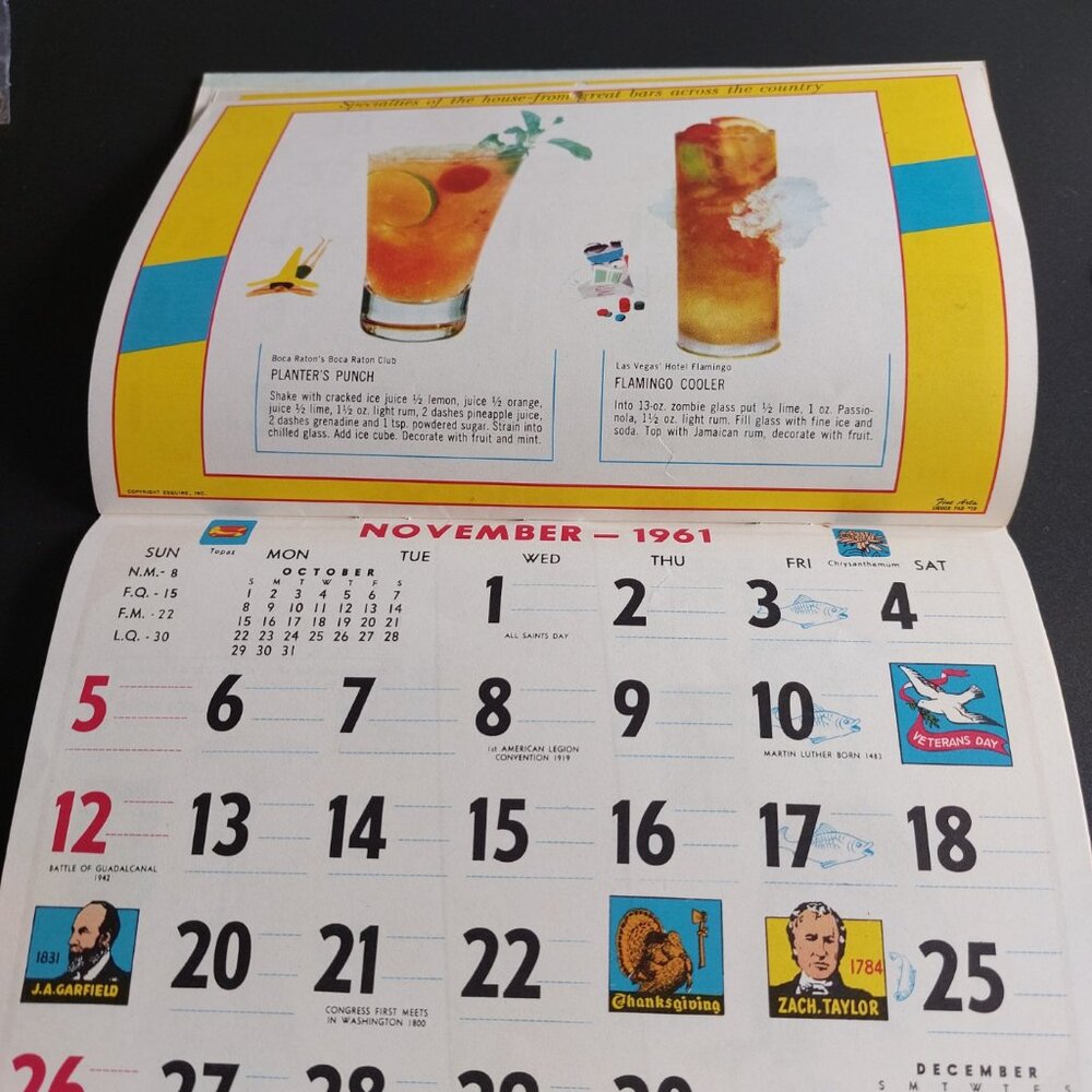 vintage 1961 bar calendar from WK Oriental Foods in Regina - Picture 14 of 16